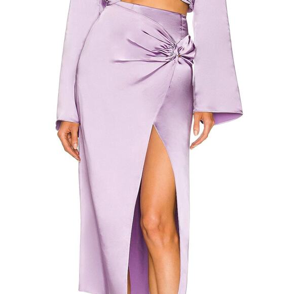 L'Academie Revolve Armina Skirt Purple Front Wrap Size Small NWT - Picture 2 of 10